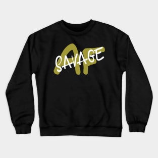 Savage AF Slogan Graffiti tag Yellow/gold style Crewneck Sweatshirt